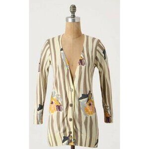 Anthropologie Sparrow Floral Rendering Striped